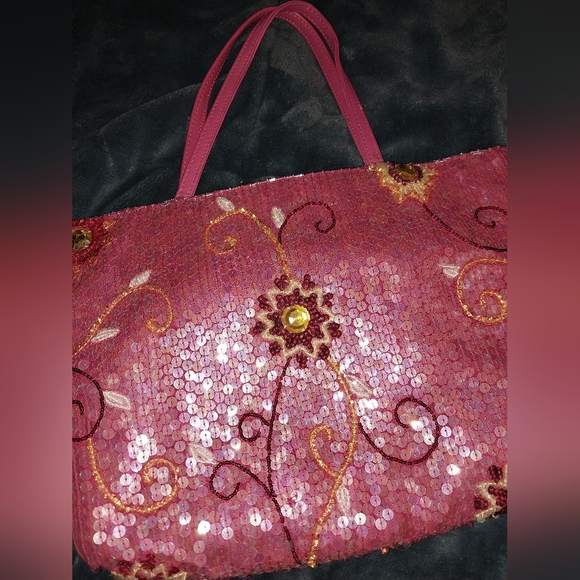 Christiana Handbags - Pink Sequin GORGEOUS Christiana Vtg  Sequin Handbag EUC Elle Woods Barbie Vibes